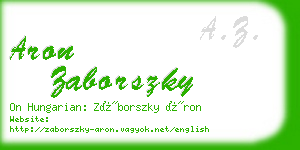 aron zaborszky business card